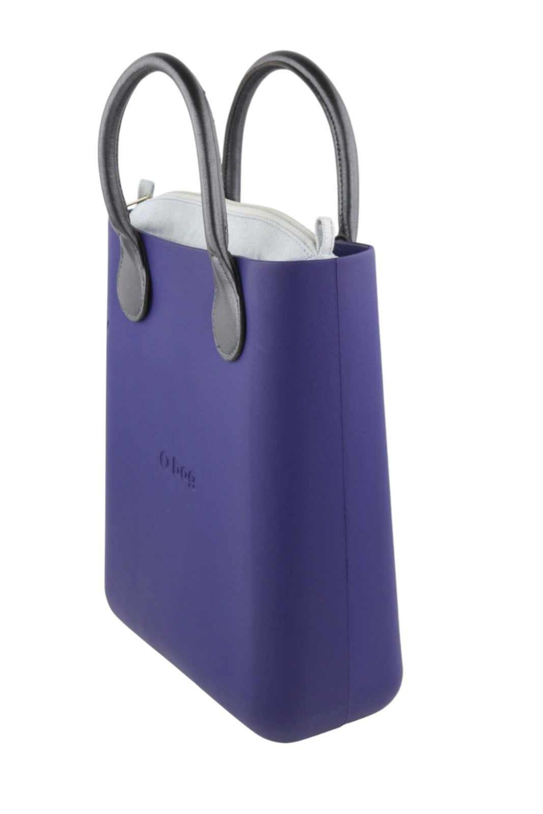 O BAG Chic moteriškas krepšys OS mėlynas dvigubomis rankenomis vidinis krepšys su kvadratiniu logotipu 