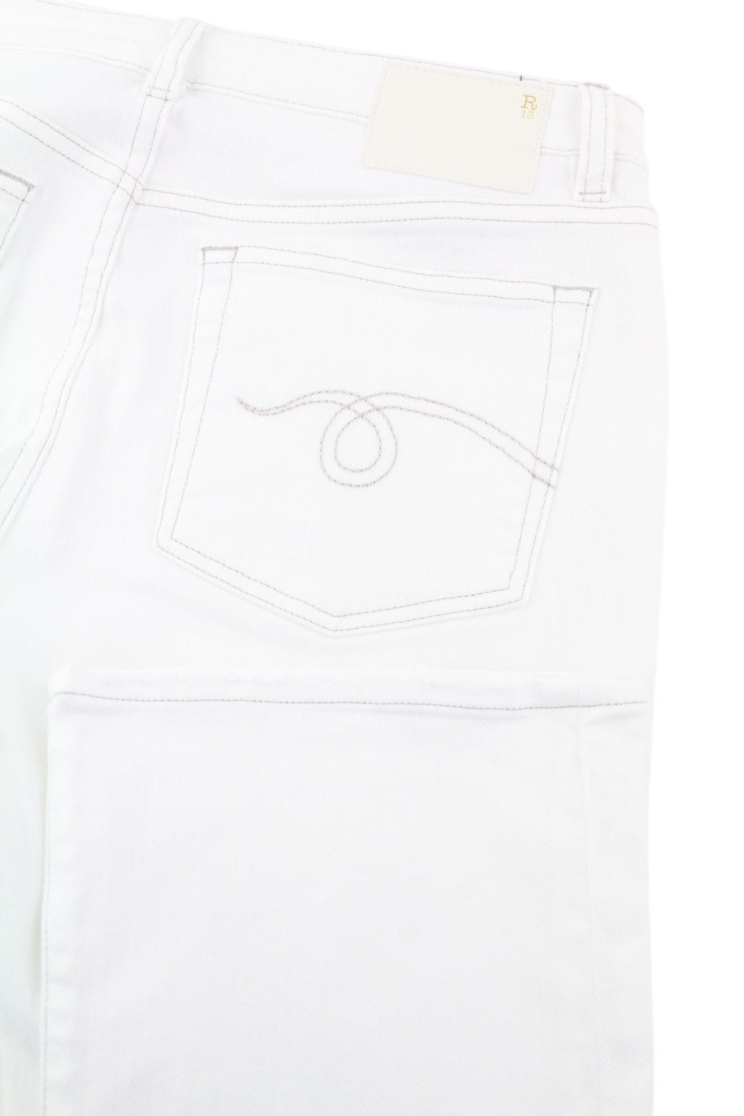 R13 Kick Fit Women Jeans 29 Bale White Slim Flared Fit Ankle Cropped RRP499