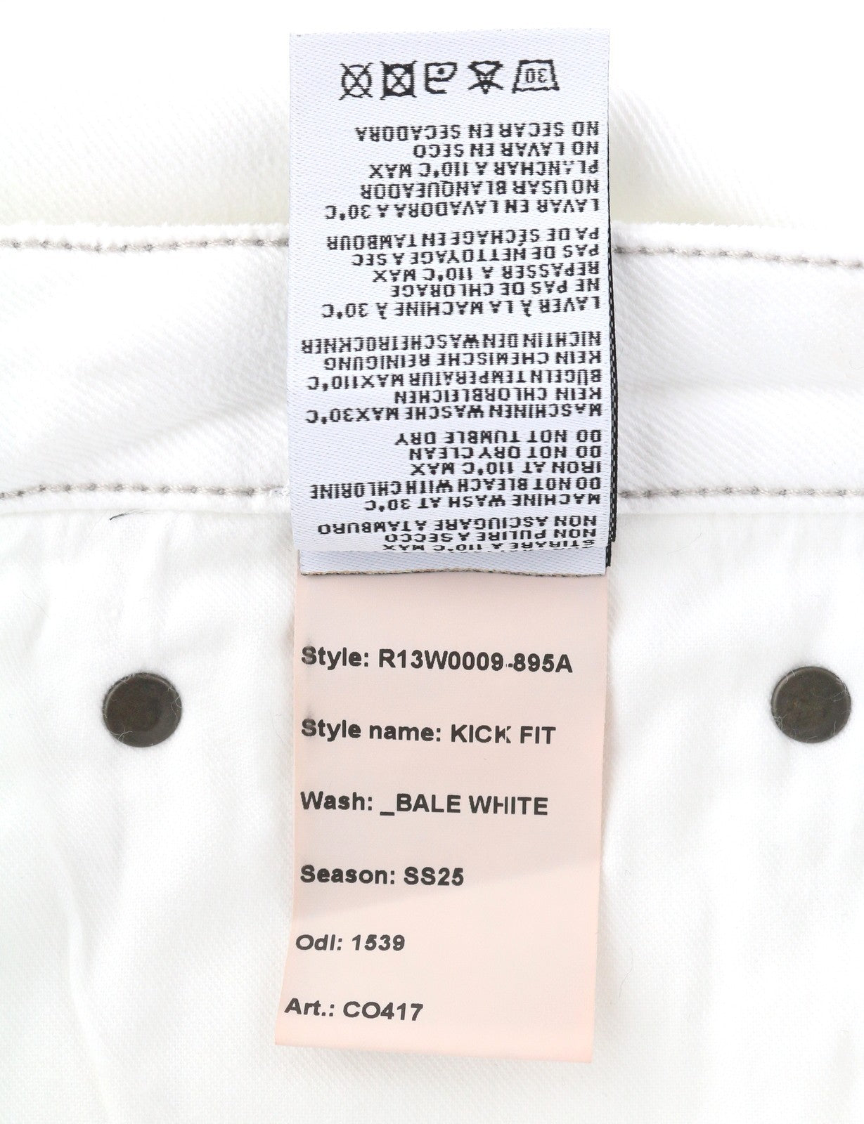 R13 Kick Fit Women Jeans 29 Bale White Slim Flared Fit Ankle Cropped RRP499