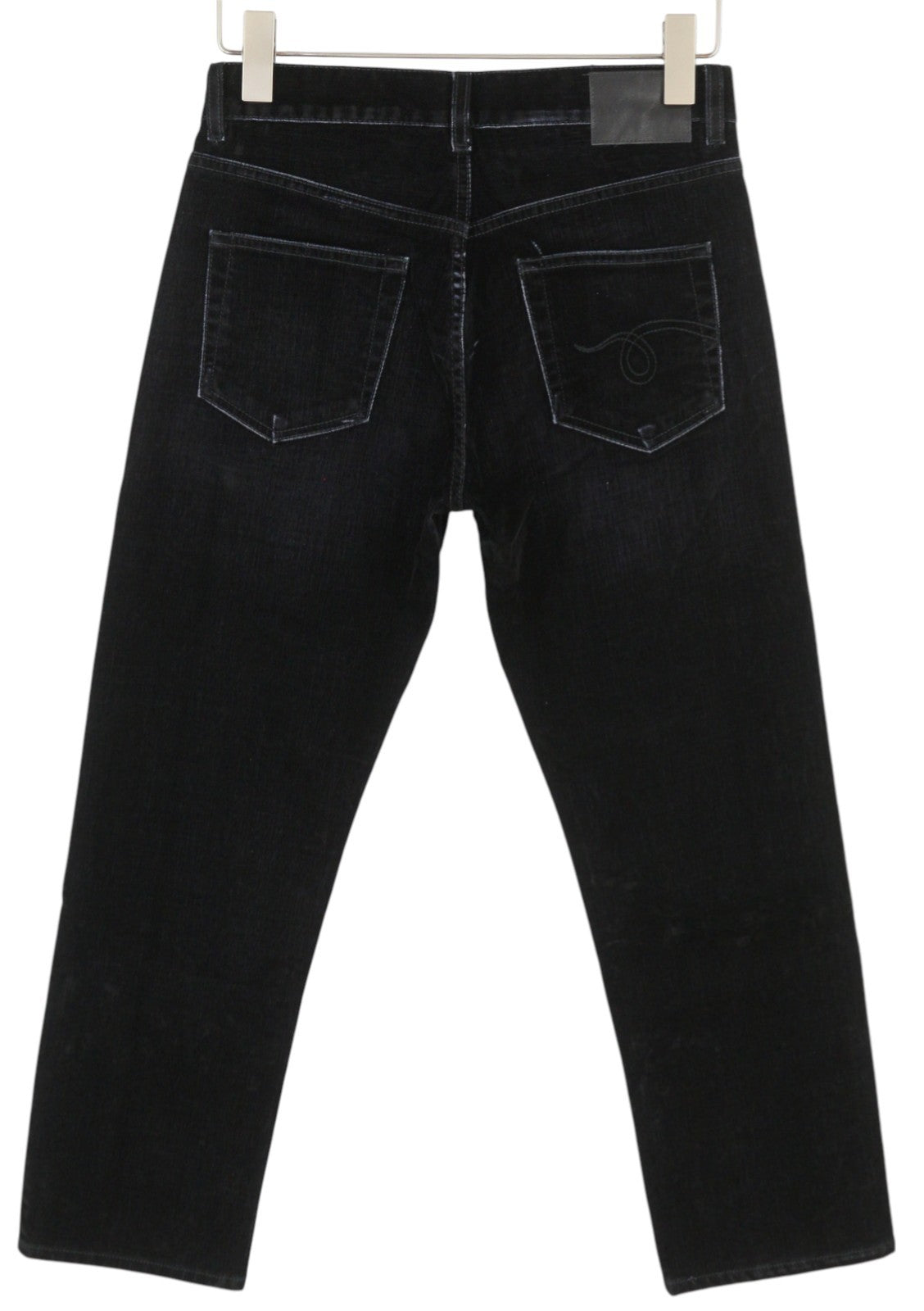 R13 Romeo moteriškos kelnės 25 juodos aksominės trumpintos tiesios kelnės iki kulkšnių su užtrauktuku 