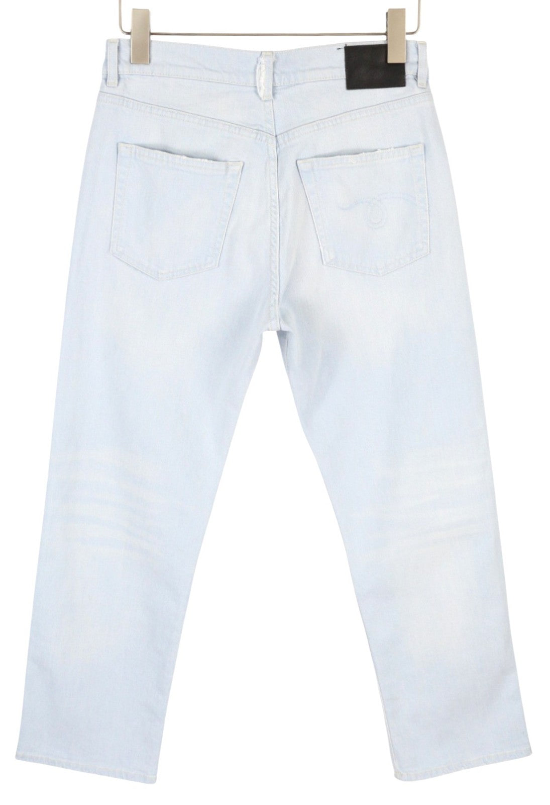 R13 Romeo Women Jeans 28 Faded Blue Stretch ankle Cropped Washed Zip Fly Denim