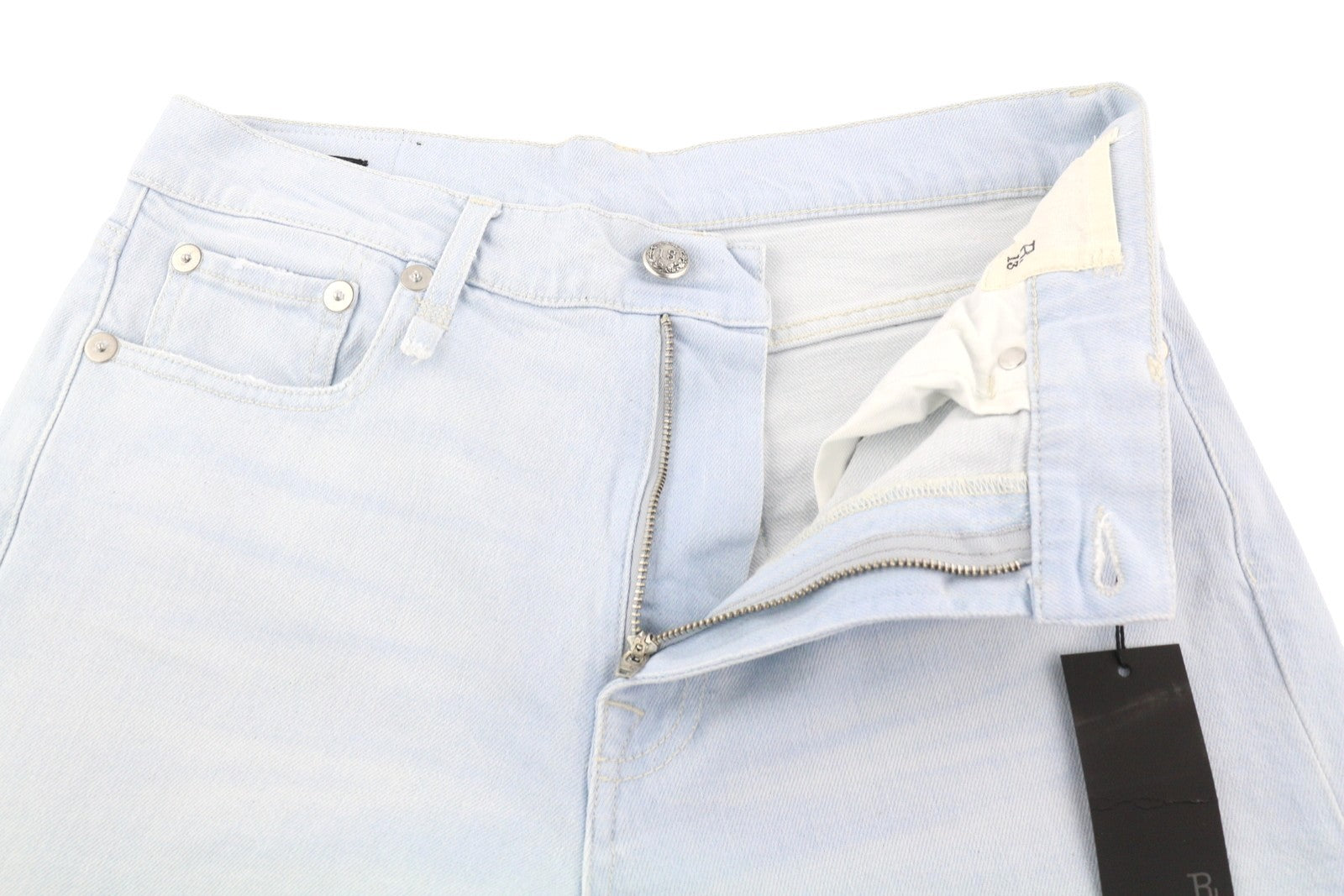 R13 Romeo Women Jeans 28 Faded Blue Stretch ankle Cropped Washed Zip Fly Denim