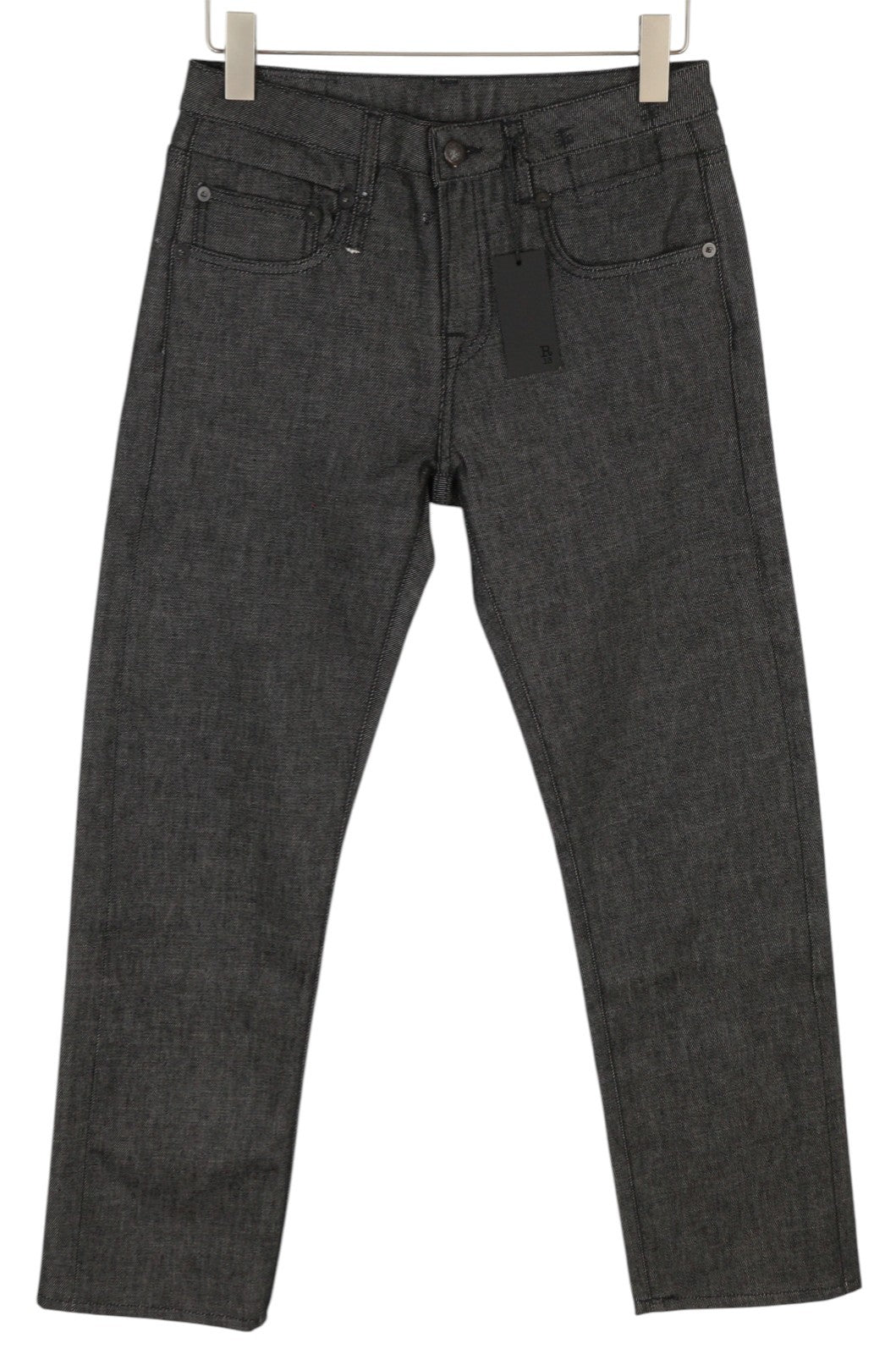 R13 Boy Straight Women Jeans 27 Vintage Grey Zip Fly Dark Denim Pockets Casual