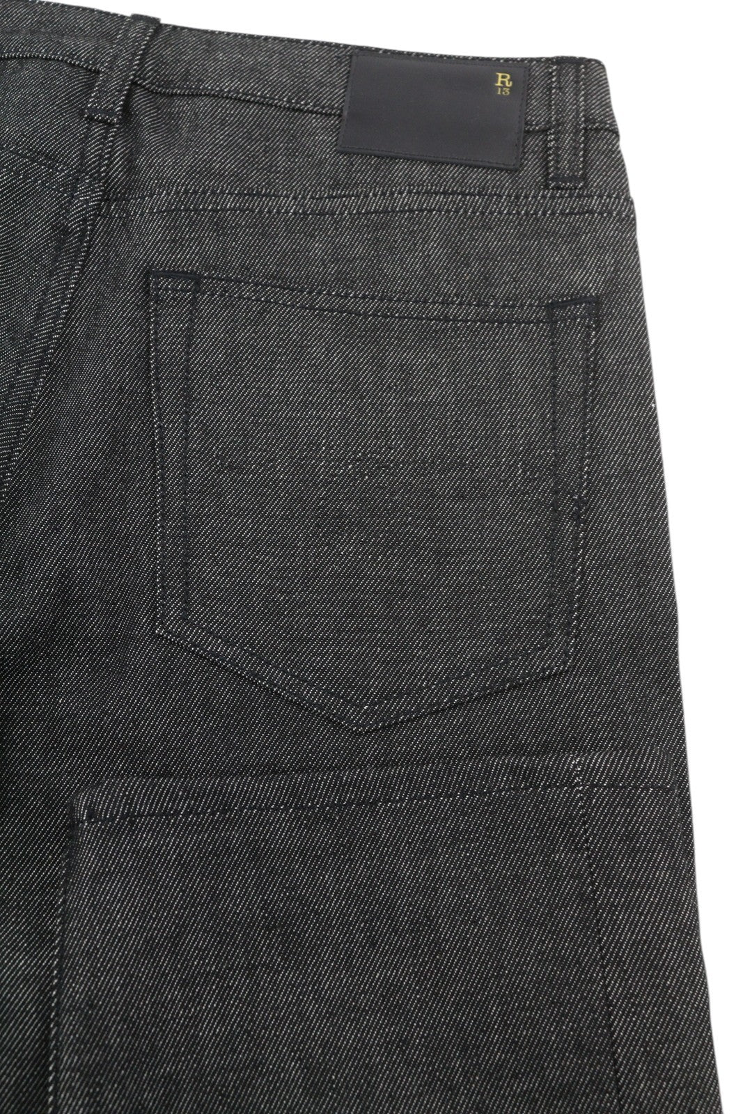 R13 Boy Straight Women Jeans 27 Vintage Grey Zip Fly Dark Denim Pockets Casual