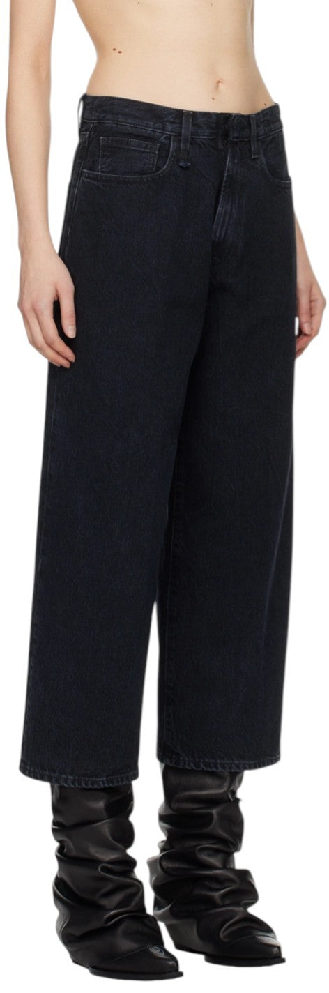 R13 „Ankled D'Arcy“ moteriški džinsai, 27, onikso juodumo, išblukinto, laisvo kirpimo, plačių klešnių. 