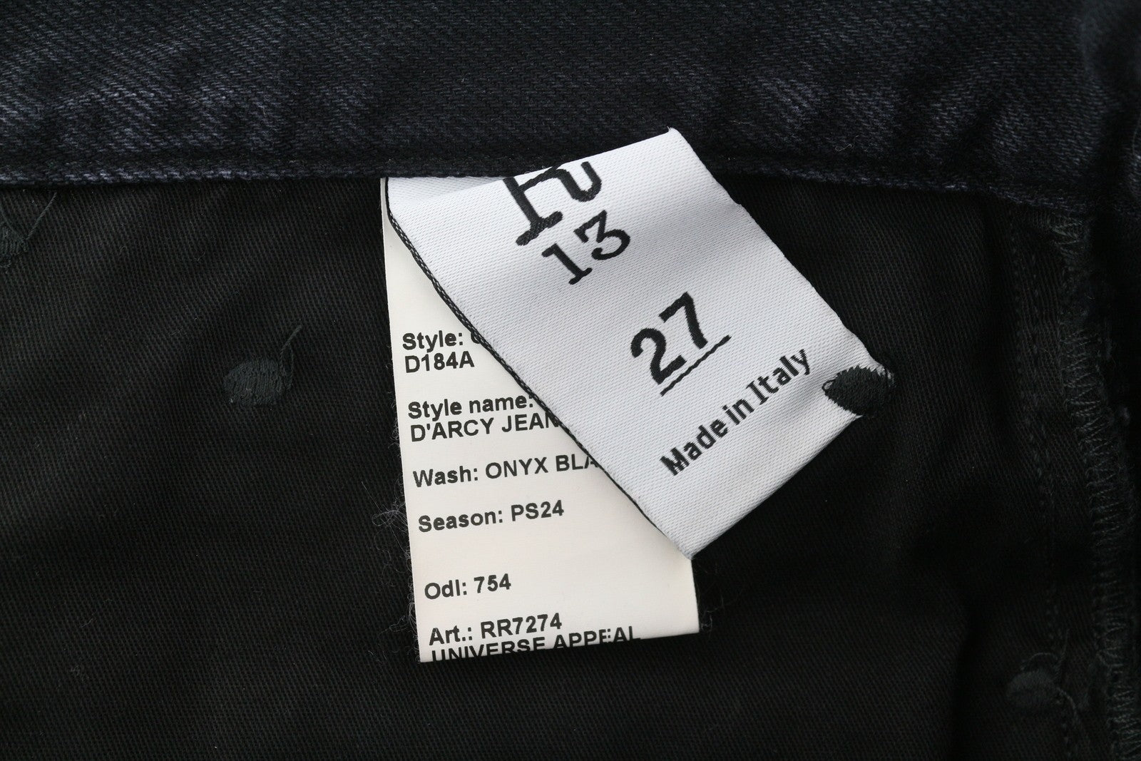 R13 „Ankled D'Arcy“ moteriški džinsai, 27, onikso juodumo, išblukinto, laisvo kirpimo, plačių klešnių. 