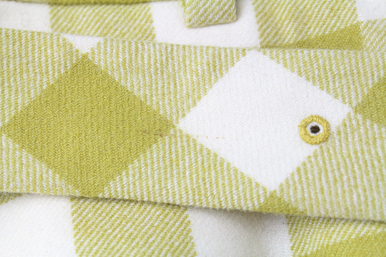 SUISTUDIO Calvin moteriškas sijonas UK8 žalias languotas grynos vilnos pamušalas su diržu 