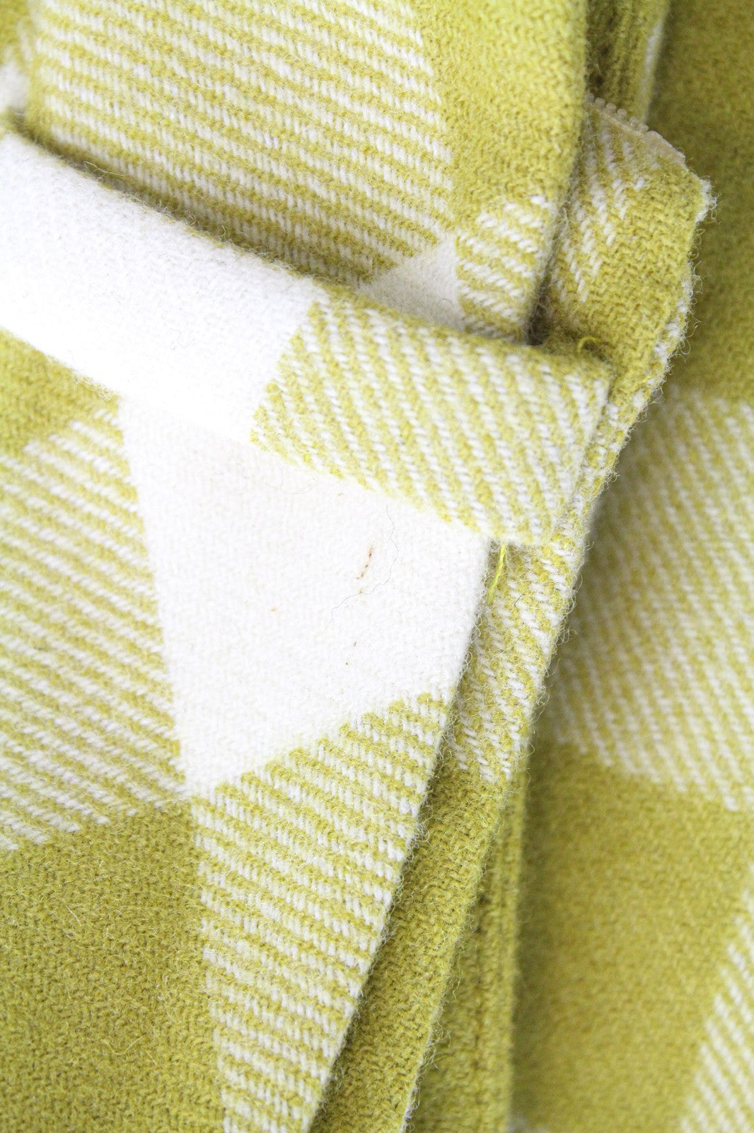 SUISTUDIO Calvin moteriškas sijonas UK8 žalias languotas grynos vilnos pamušalas su diržu 