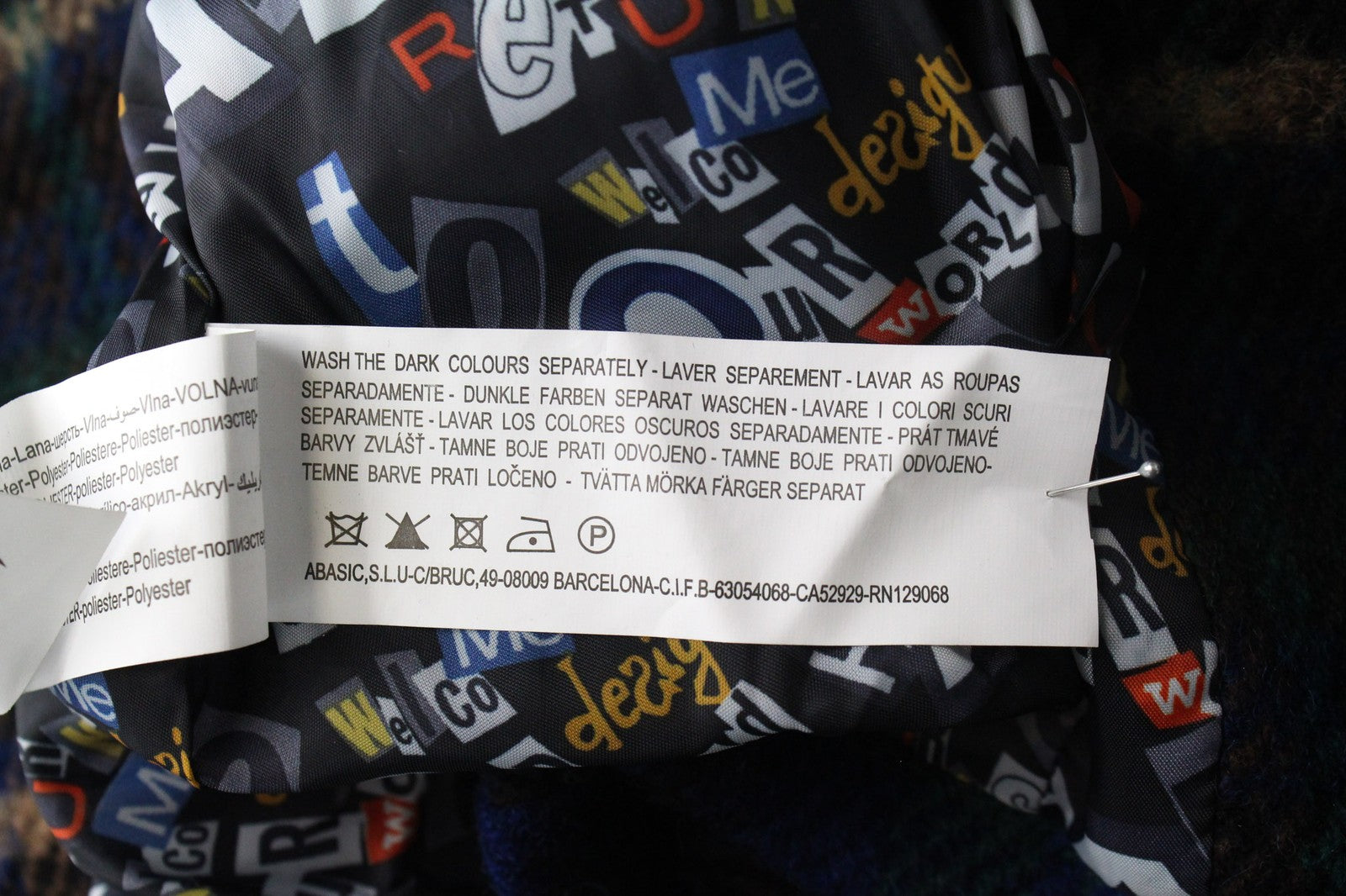 DESIGUAL moteriškas švarkas 36 mėlynas languotas vilnos mišinio paltas su pamušalu ir užtrauktuku trumpomis rankovėmis 