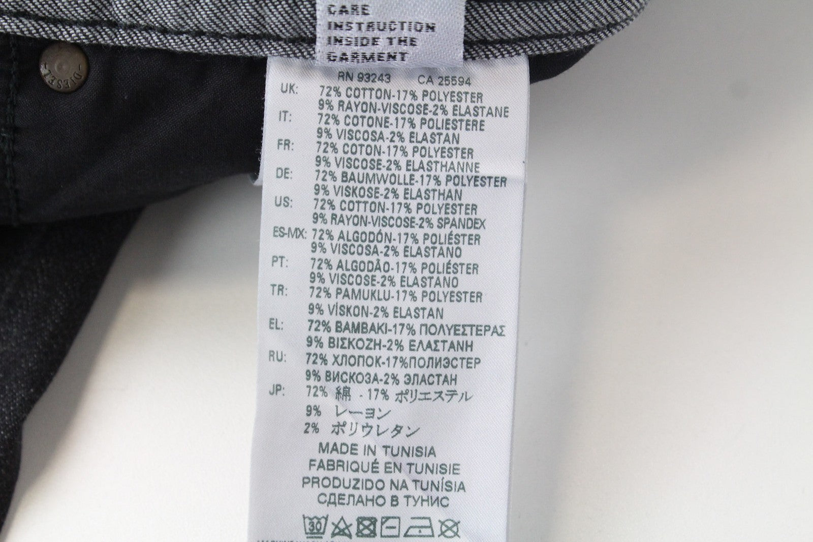 DIESEL Thommer 0687J vyriški džinsai W32/L30 Slim pilki tamprūs medvilniniai aptempti džinsai 