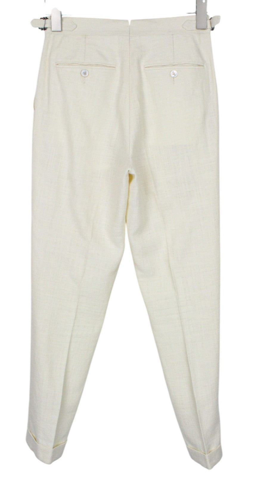 SUITSUPPLY La Spalla Men's Suit UK30R Off-White 2Pc Slim Silk Linen Two-Row Fit