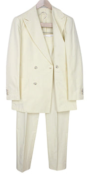 SUITSUPPLY Havana Men's Suit UK38R Yellow Unlined 2Pc Cotton Slim Two-Row Style