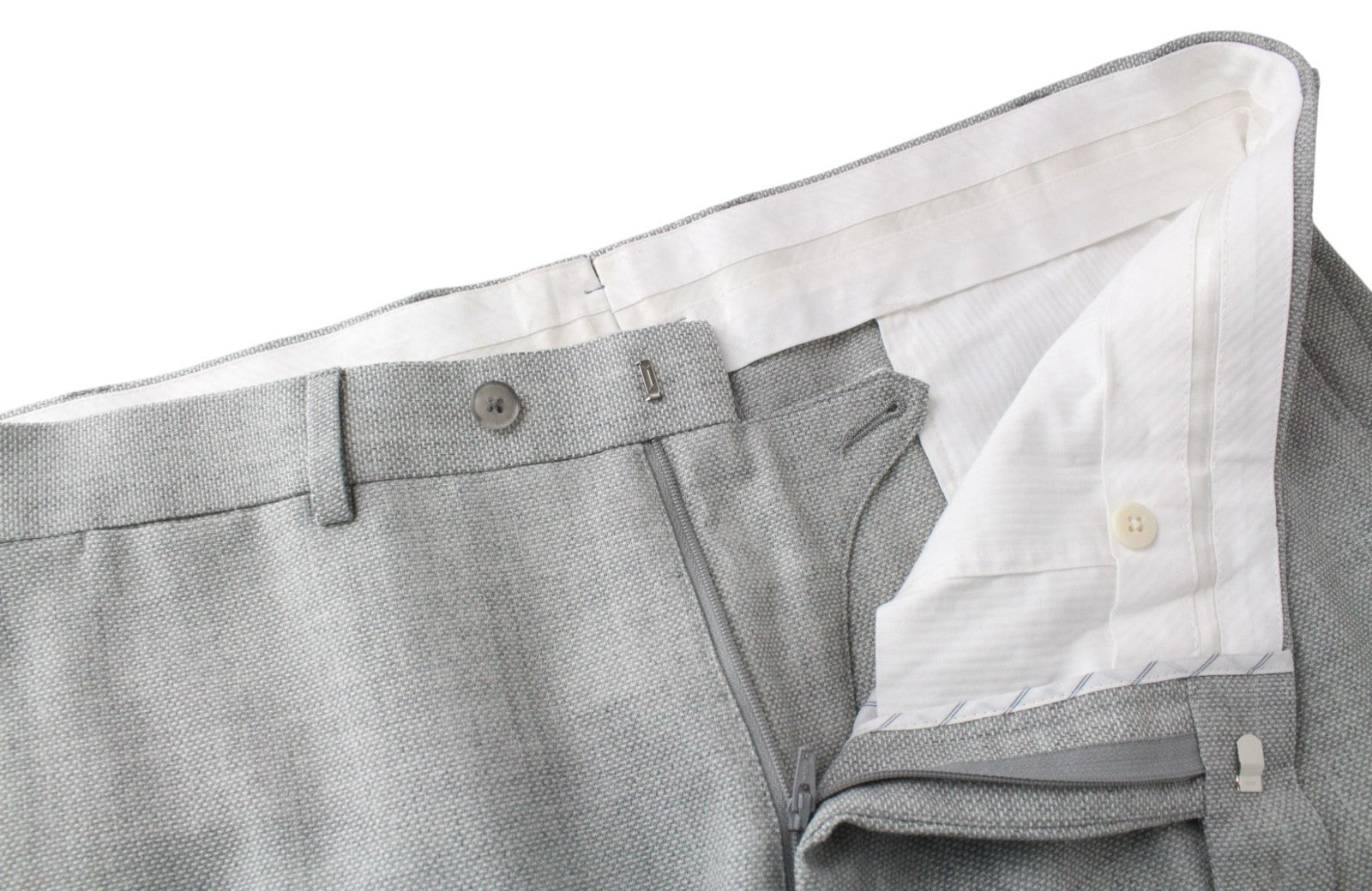 SUITSUPPLY Havana Jetted Men's Suit UK44R Slim Fit Grey Pure Wool 2Pc Melange