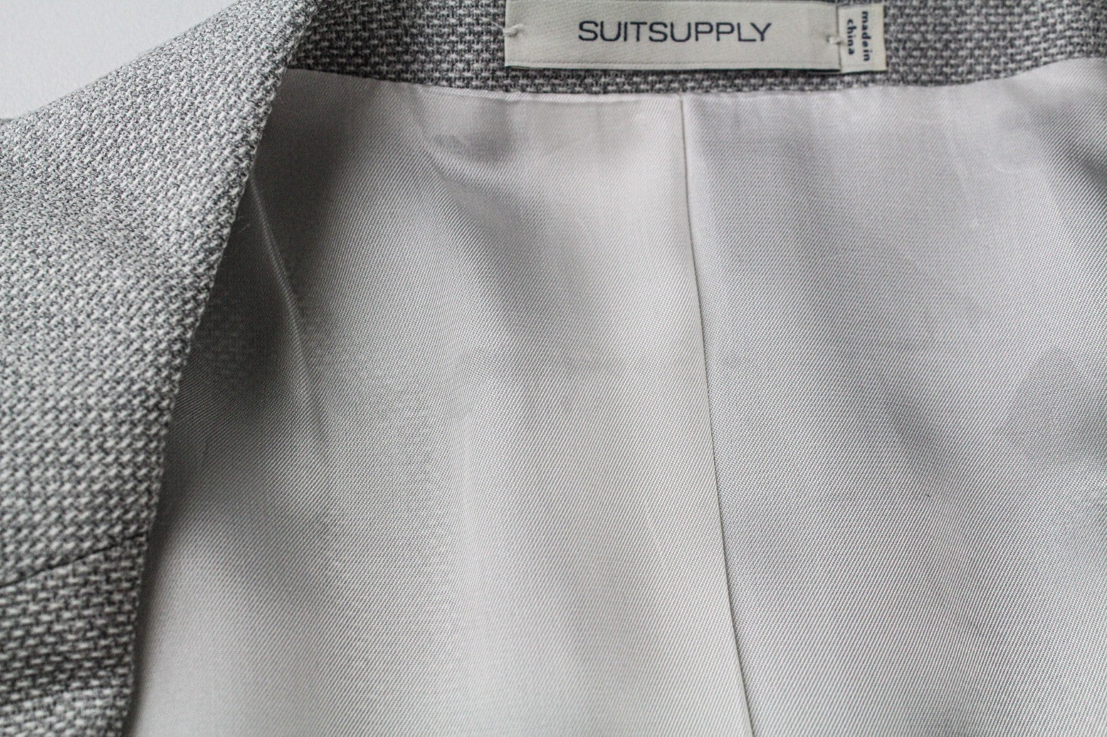 SUITSUPPLY Havana Jetted Men's Suit UK44R Slim Fit Grey Pure Wool 2Pc Melange