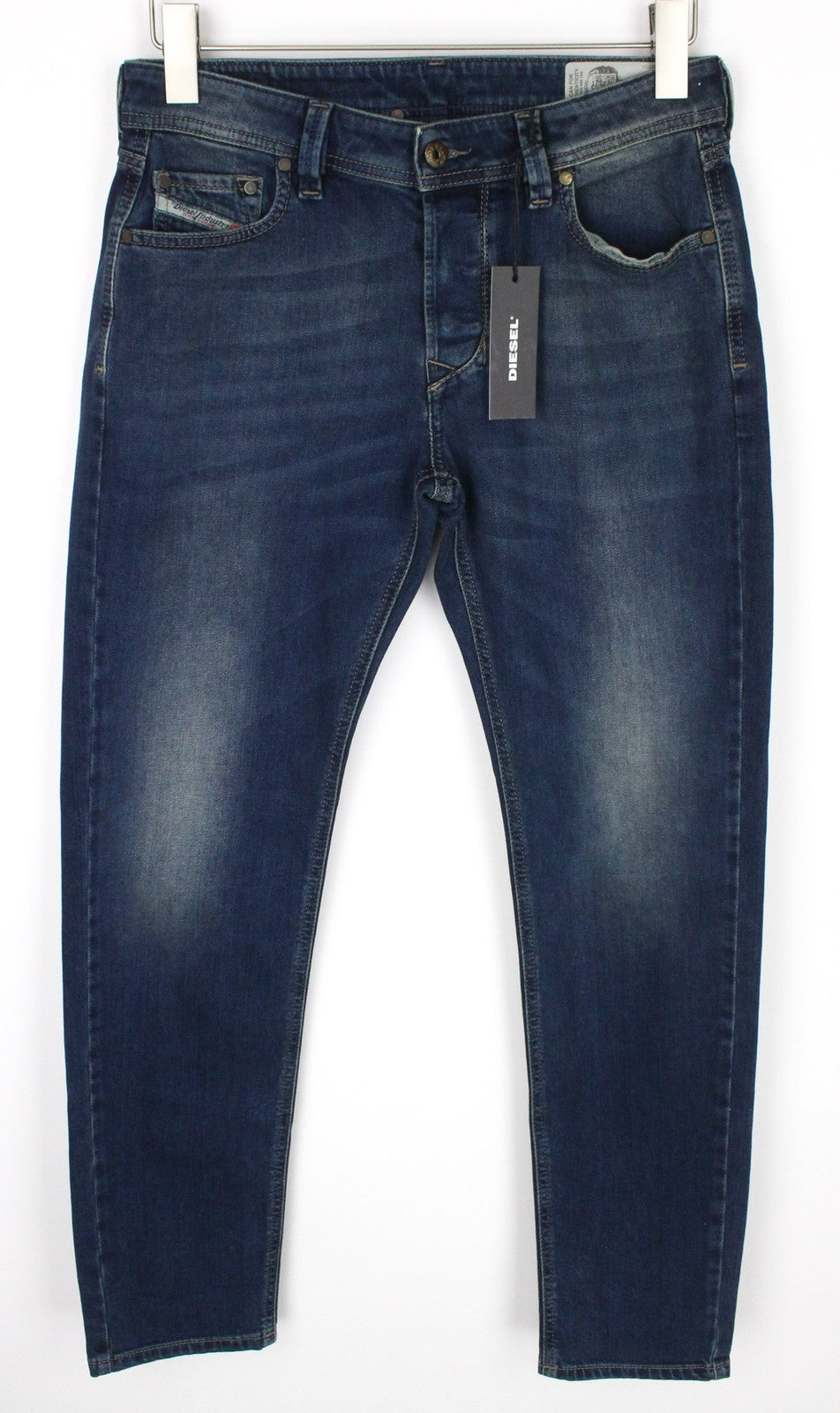 DIESEL Larkee-Beex 084BU Men's Jeans W28/L32 Tapered Blue Washed Cotton Stretch