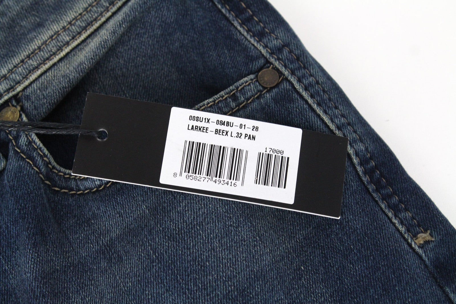 DIESEL Larkee-Beex 084BU Men's Jeans W28/L32 Tapered Blue Washed Cotton Stretch