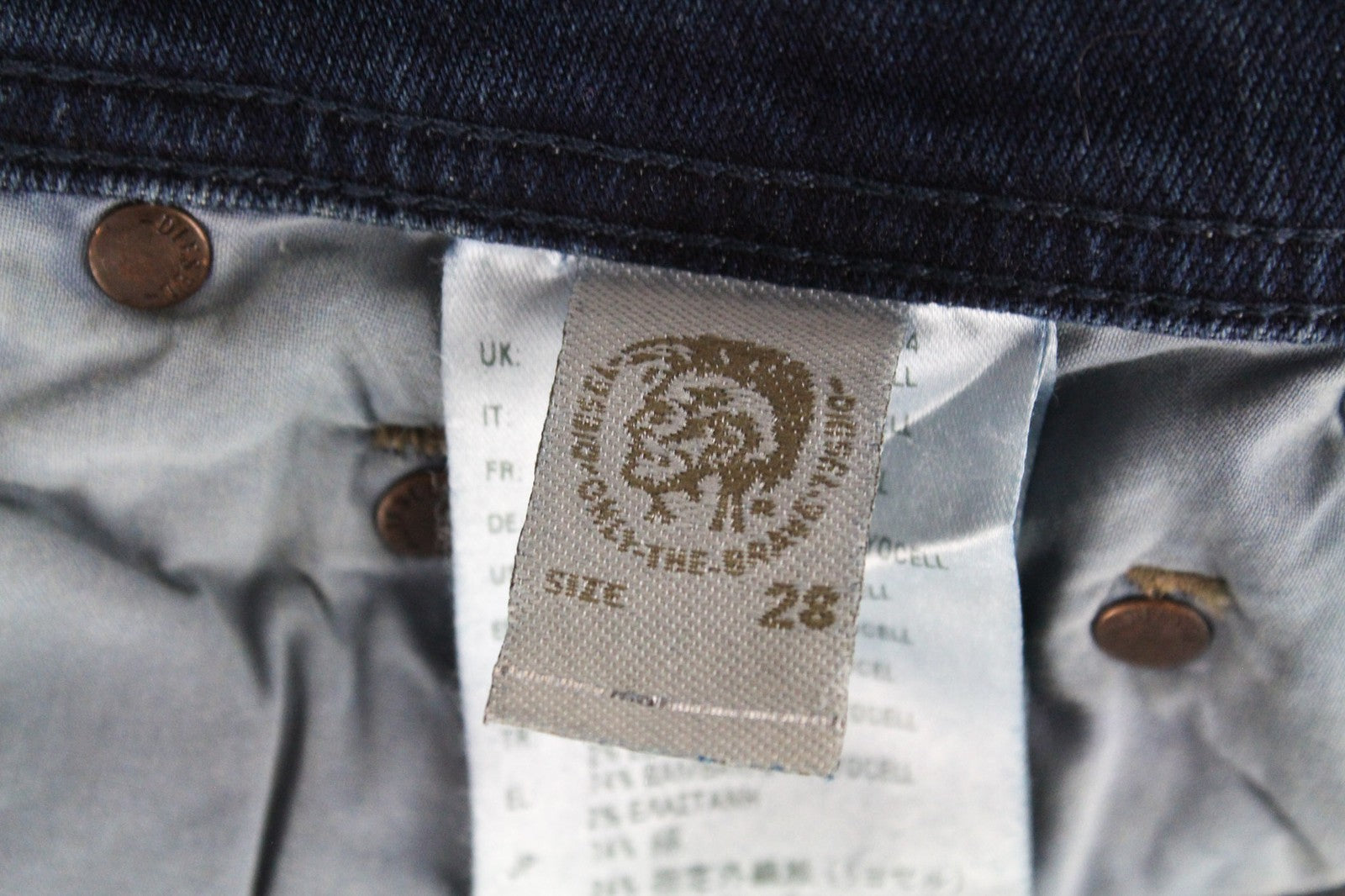 DIESEL Larkee-Beex 084BU Men's Jeans W28/L32 Tapered Blue Washed Cotton Stretch