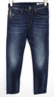 DIESEL Buster 069AH vyriški džinsai W27/L30 berniukams, mėlyni, siaurėjantys, tamprūs medvilniniai džinsai 