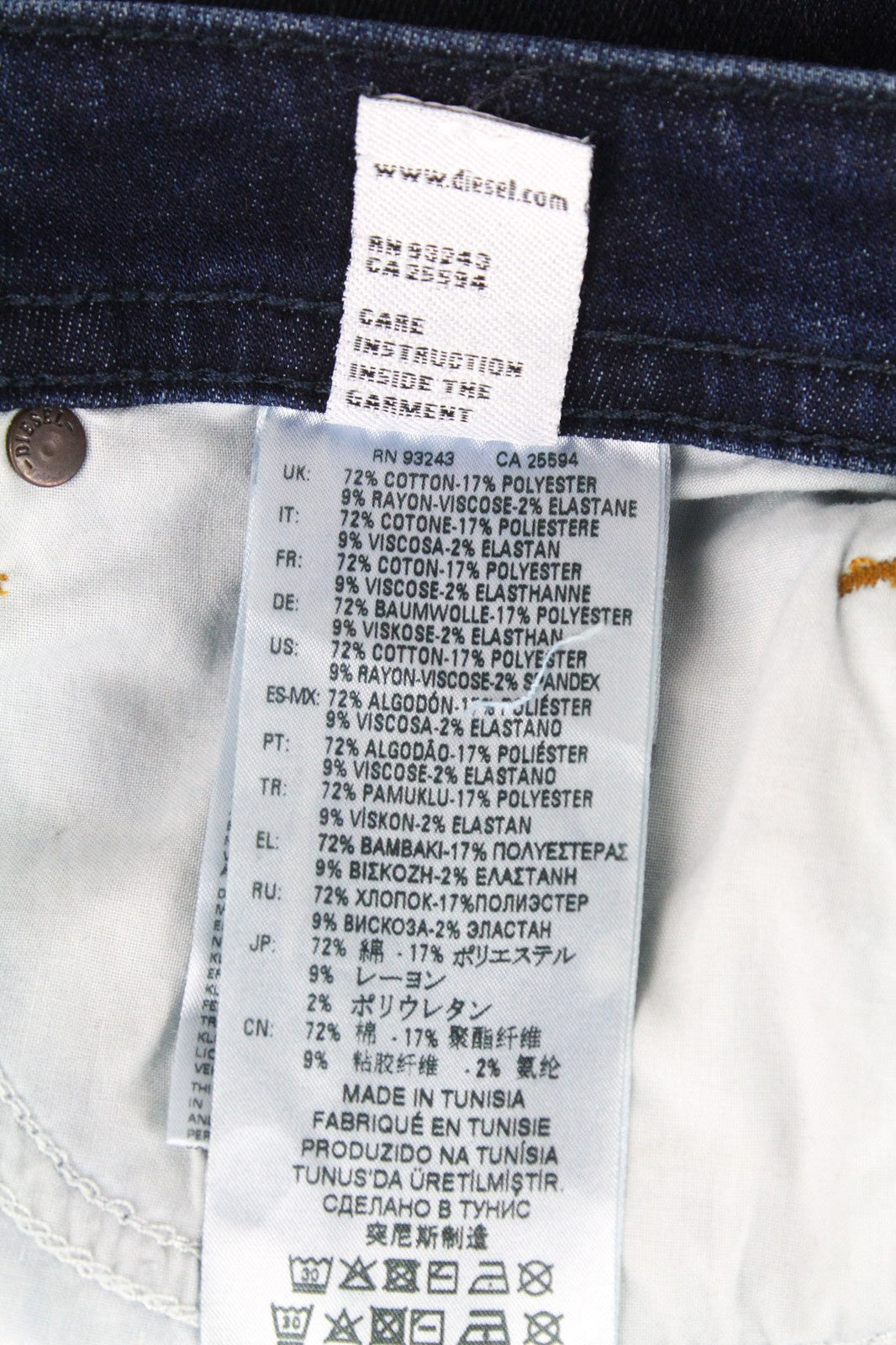 DIESEL Buster 069AH vyriški džinsai W27/L30 berniukams, mėlyni, siaurėjantys, tamprūs medvilniniai džinsai 