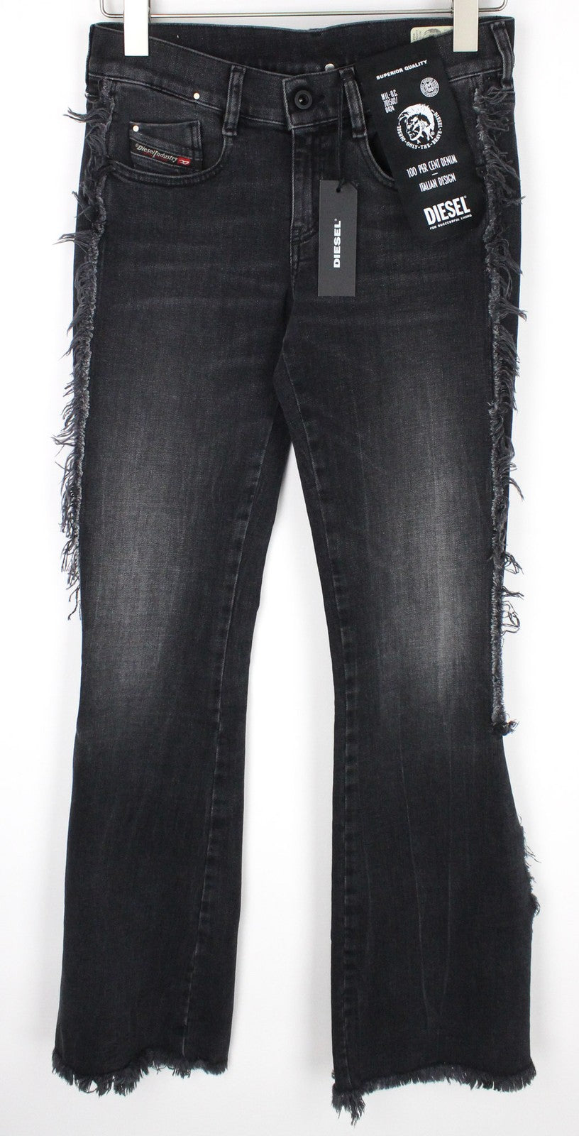 DIESEL D-Ebbey-F 081AH moteriški džinsai W26/L34 pilki, tamprūs, žemo kirpimo, laisvo kirpimo, medvilniniai. 