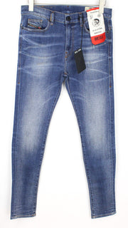 DIESEL D-Amny 086AN vyriški džinsai W29/L30 aptempti mėlyni tamprūs džinsai, medvilninis skalbimas 