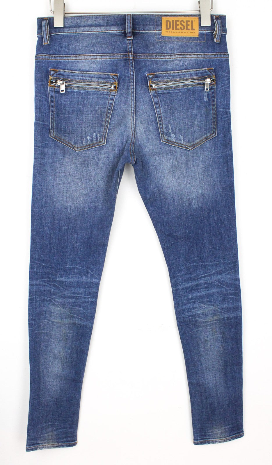 DIESEL D-Amny 086AN vyriški džinsai W29/L30 aptempti mėlyni tamprūs džinsai, medvilninis skalbimas 