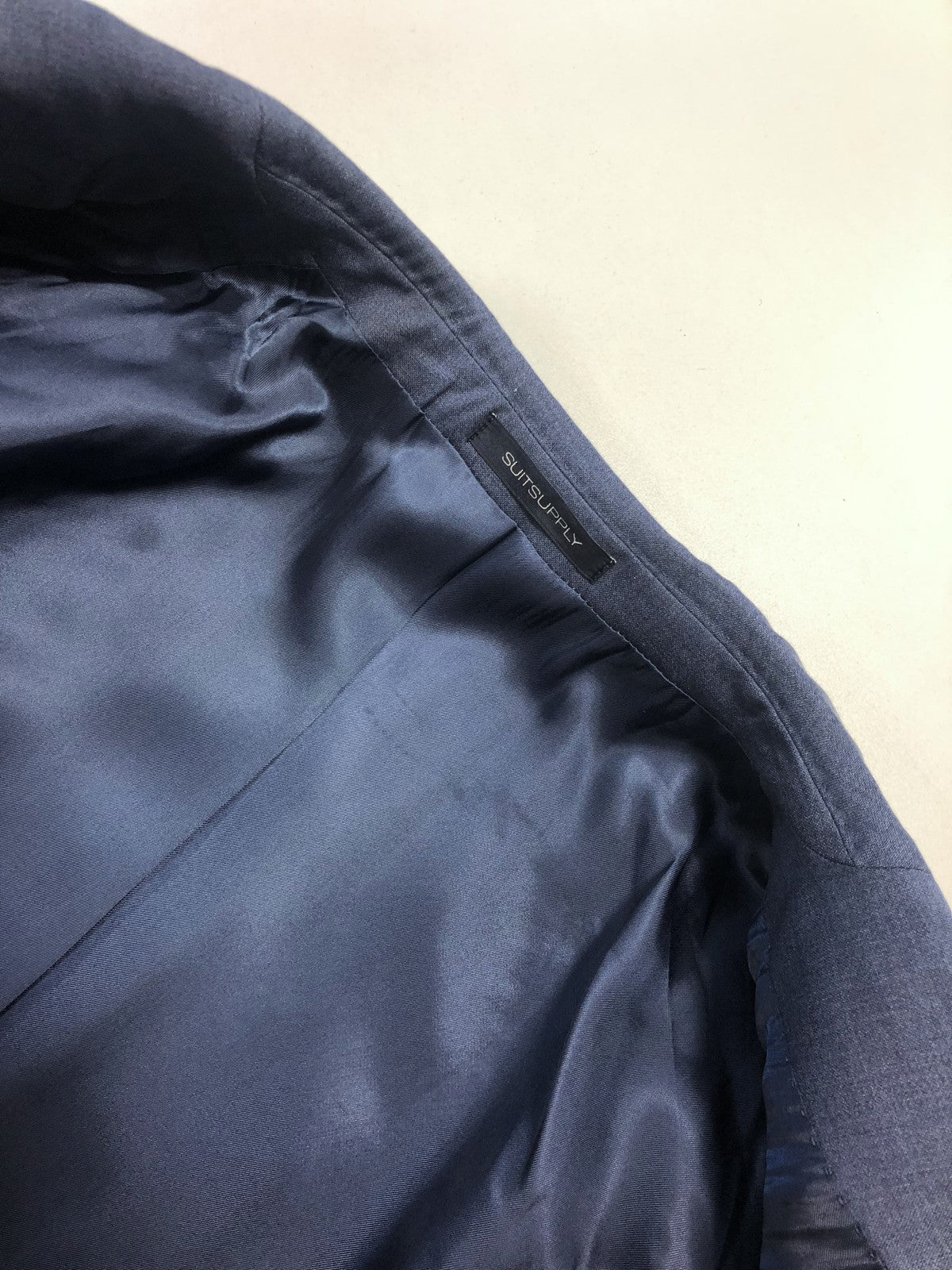 SUITSUPPLY Napoli Men's Suit UK32R Blue 2Pc Traceable Wool S110s Slim Melange