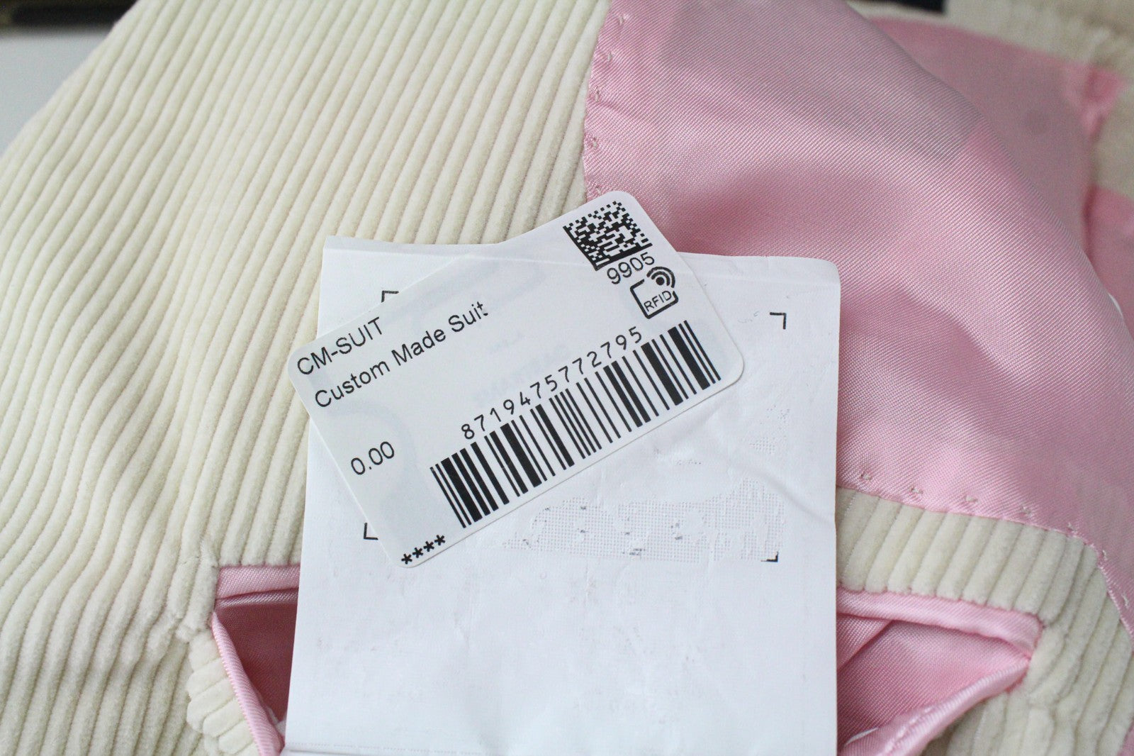 SUITSUPPLY La Spalla Men's Suit UK30R Beige Slim Cord Cotton Velvet 2Pc Design