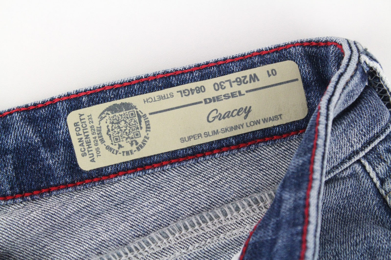 DIESEL Gracey 084GL Women's Jeans W26/L30 Super Slim Stretch Skinny Cotton Blue