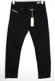 DIESEL Waykee 0886Z vyriški džinsai W27/L32 berniukams, juodi, tiesūs, tamprūs, medvilniniai. 