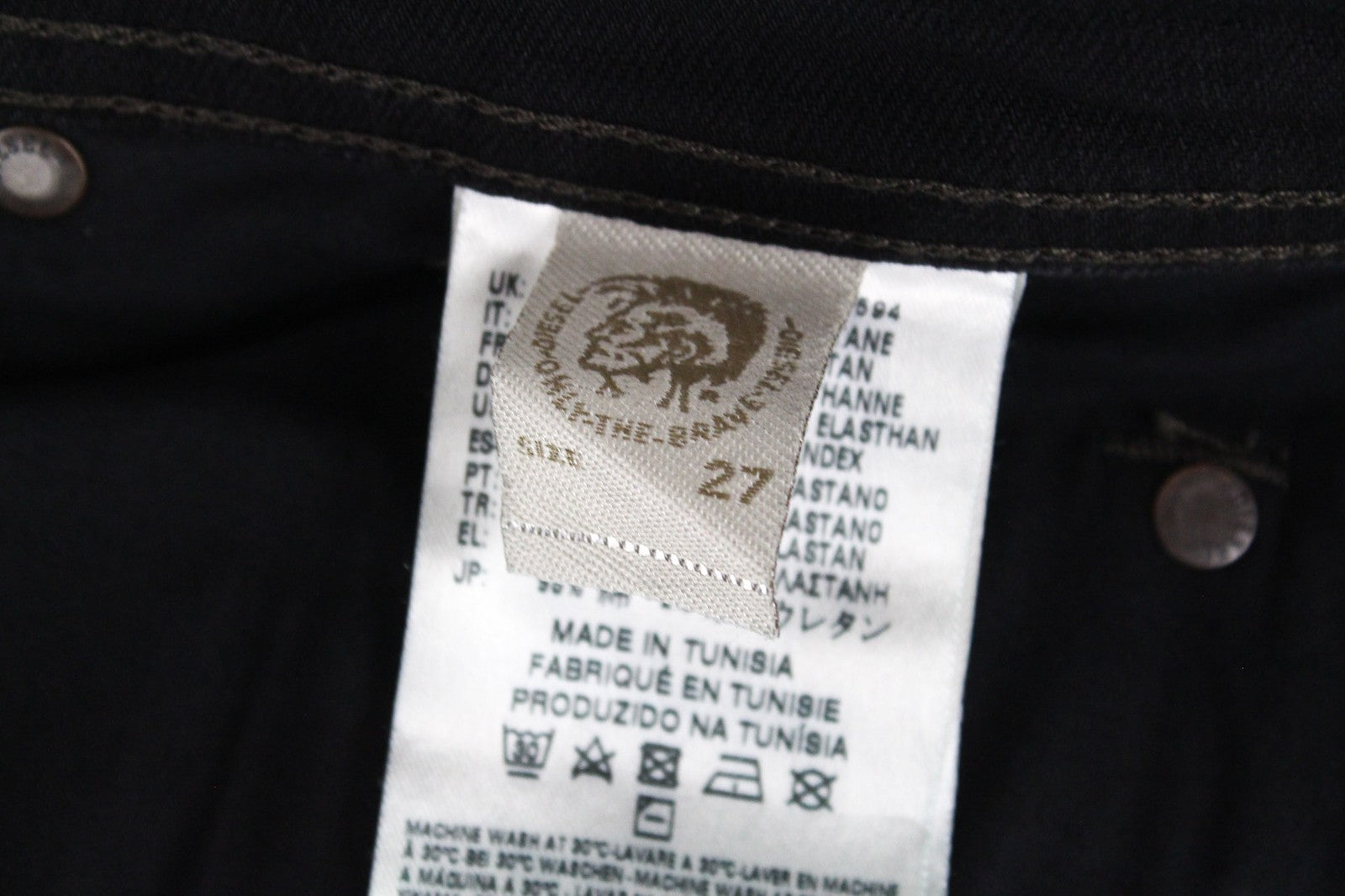 DIESEL Waykee 0886Z vyriški džinsai W27/L32 berniukams, juodi, tiesūs, tamprūs, medvilniniai. 