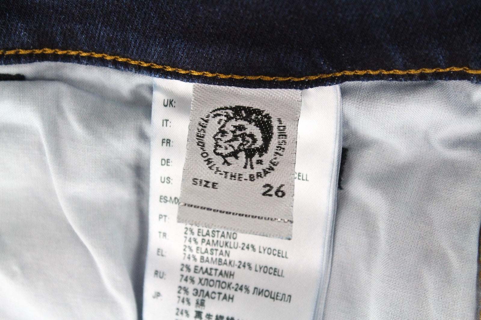 DIESEL D-Bazer 083AT vyriški džinsai W26/L32 berniukams, siaurėjantys, mėlyni, tamprūs, medvilniniai. 