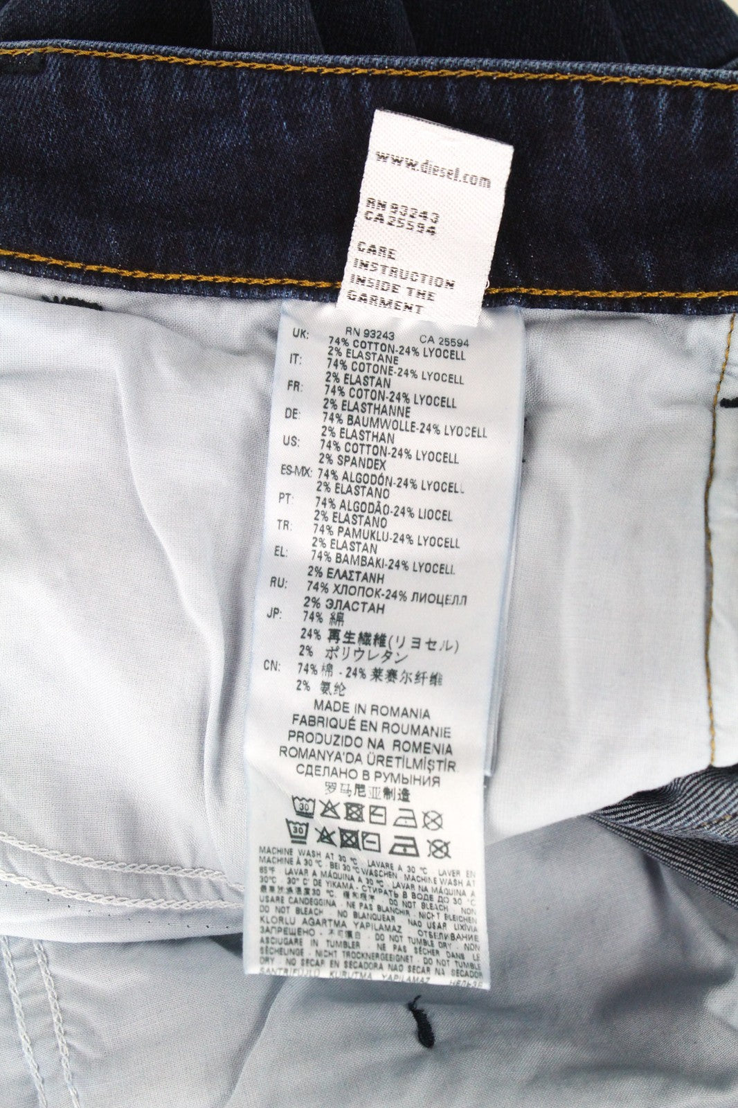 DIESEL D-Bazer 083AT vyriški džinsai W26/L32 berniukams, siaurėjantys, mėlyni, tamprūs, medvilniniai. 