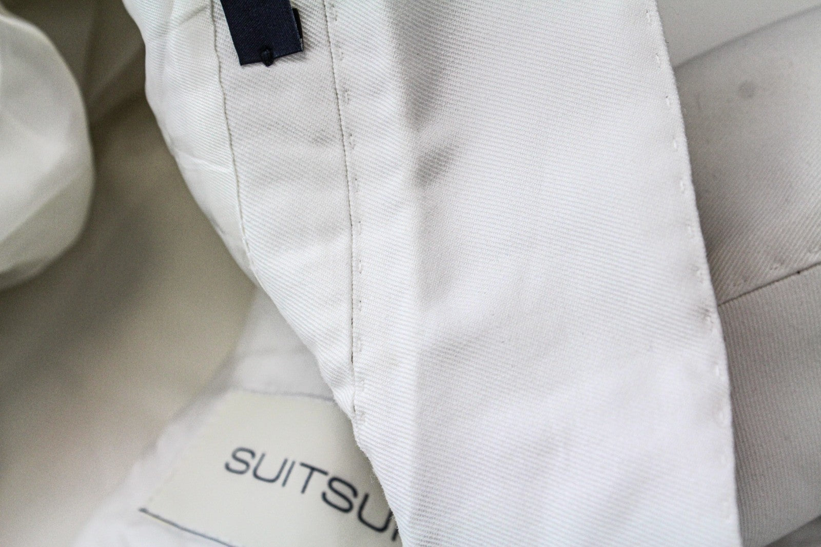 SUITSUPPLY La Spalla vyriškas švarkas UK34S balkšvas dvieilis medvilninis švarkas 