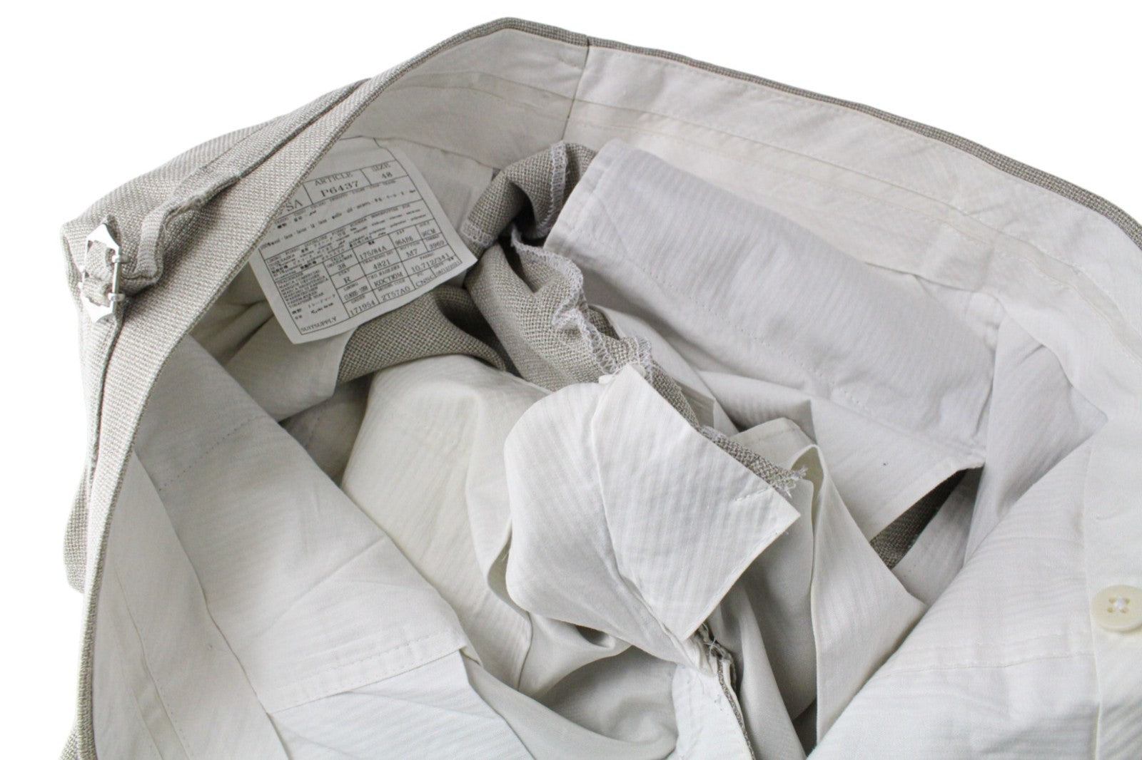 SUITSUPPLY Havana Jetted Men's Suit UK38R Beige Pure Wool Slim 2Pc Melange Look