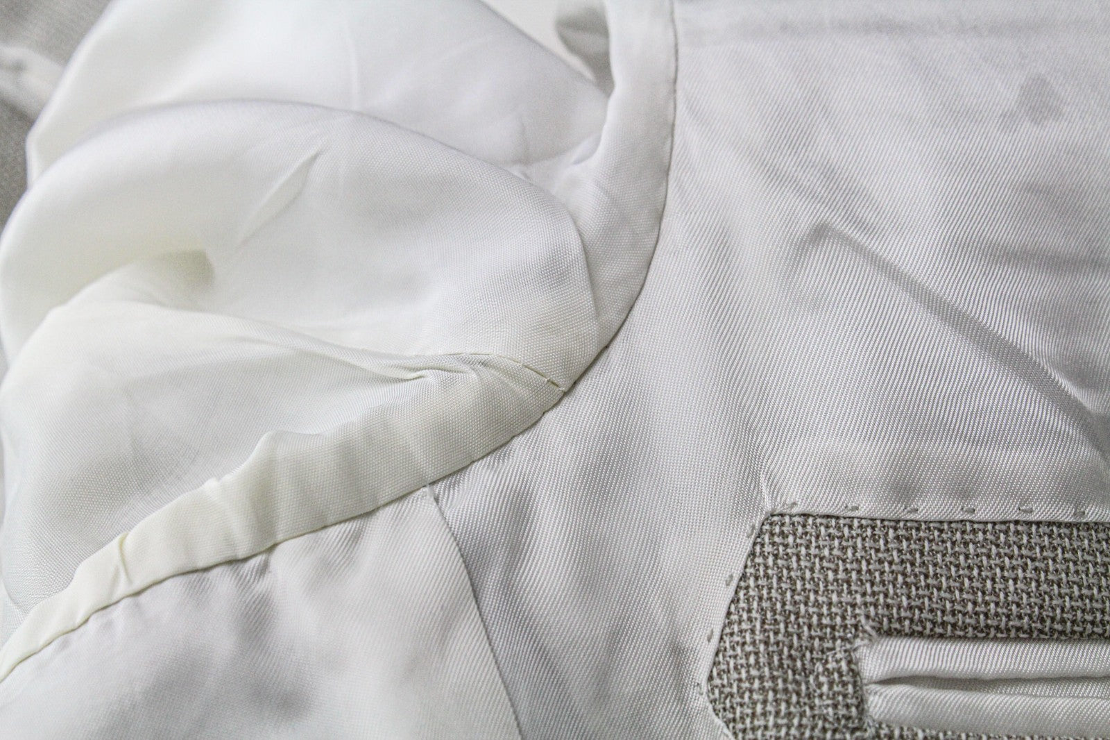 SUITSUPPLY Havana Jetted Men's Suit UK38R Beige Pure Wool Slim 2Pc Melange Look