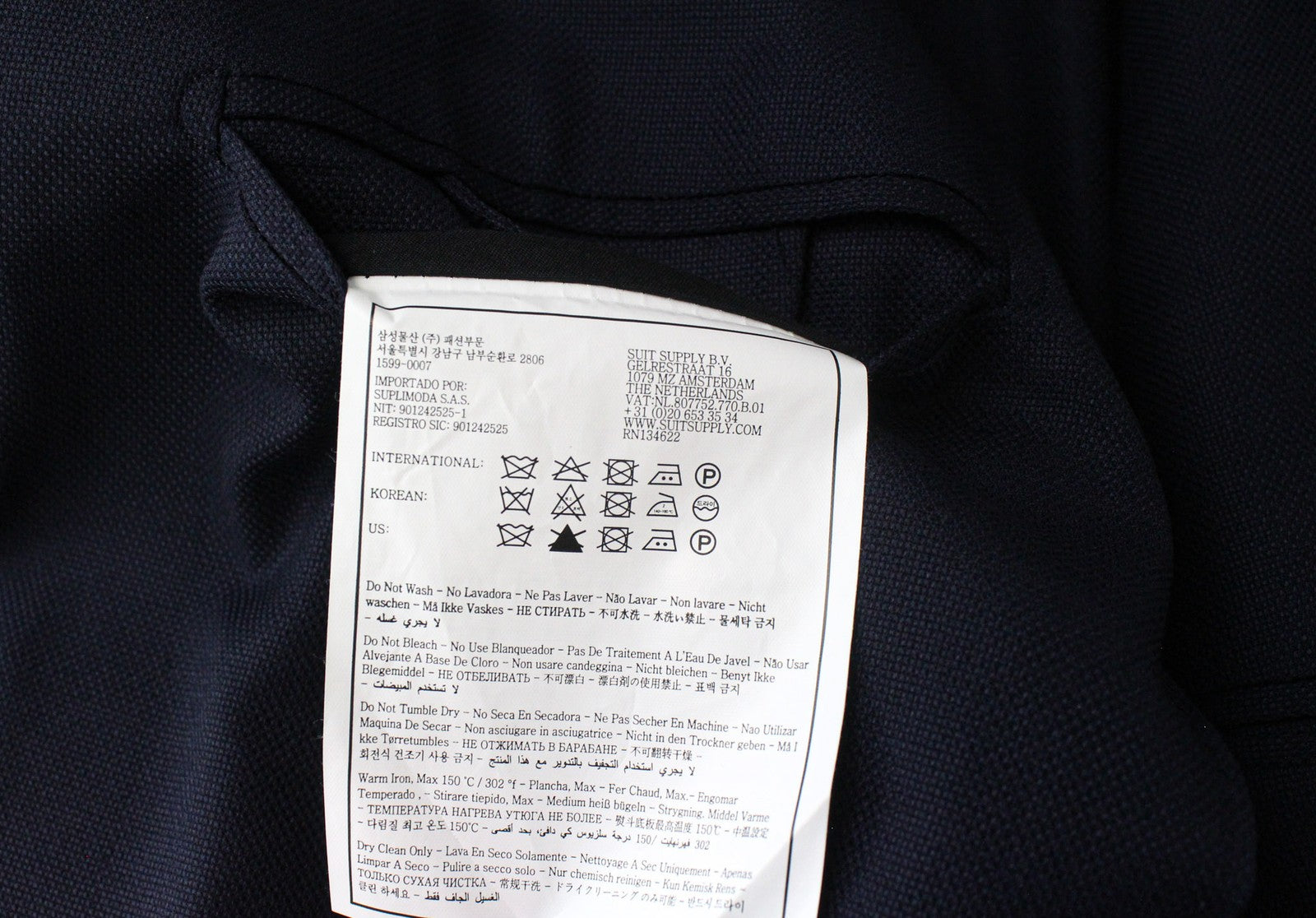 SUITSUPPLY Havana Men's Suit UK38R Blue Wool Stretch Slim 2Pc Formal Single Row