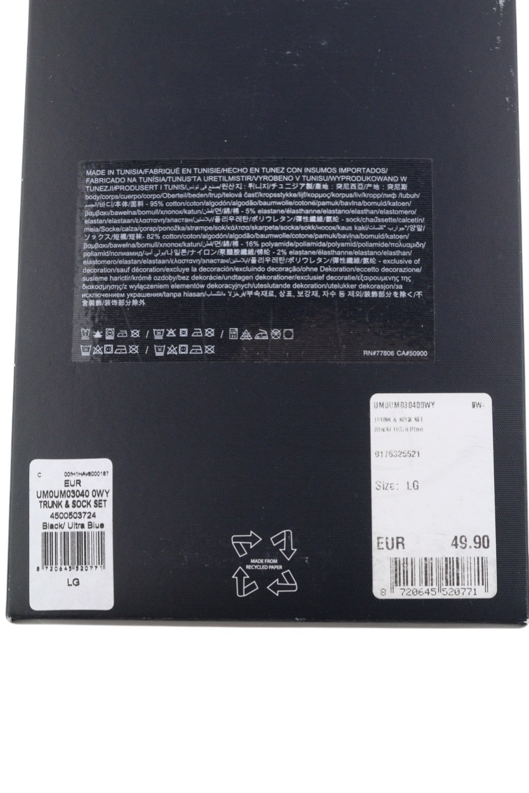 TOMMY HILFIGER vyriški apatiniai L mėlyni Trunk rašto ir kojinių komplektas bokseriai su siuvinėjimu 