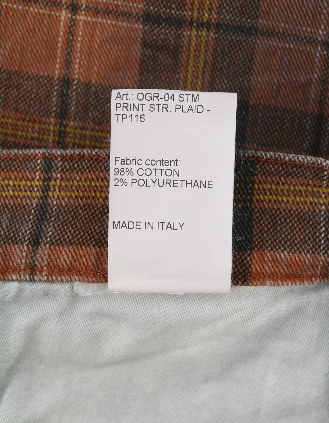 R13 Pasiūtos moteriškos kelnės 27 Pelenų raudonumo languotas raštas su trumpais laisvais languotais raštais iki kulkšnių 