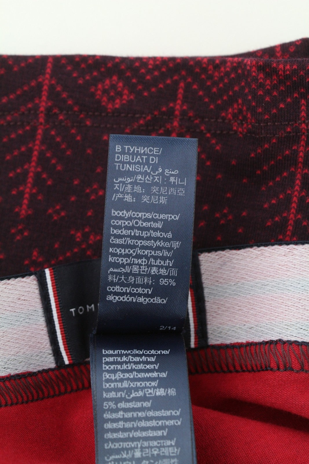 TOMMY HILFIGER vyriški apatiniai S Burgundijos spalvos Trunk ir kojinių komplektas Bokseriai raštuoti 