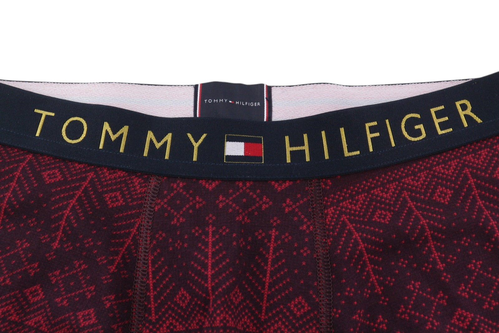 TOMMY HILFIGER vyriški apatiniai S Burgundijos spalvos Trunk ir kojinių komplektas Bokseriai raštuoti 