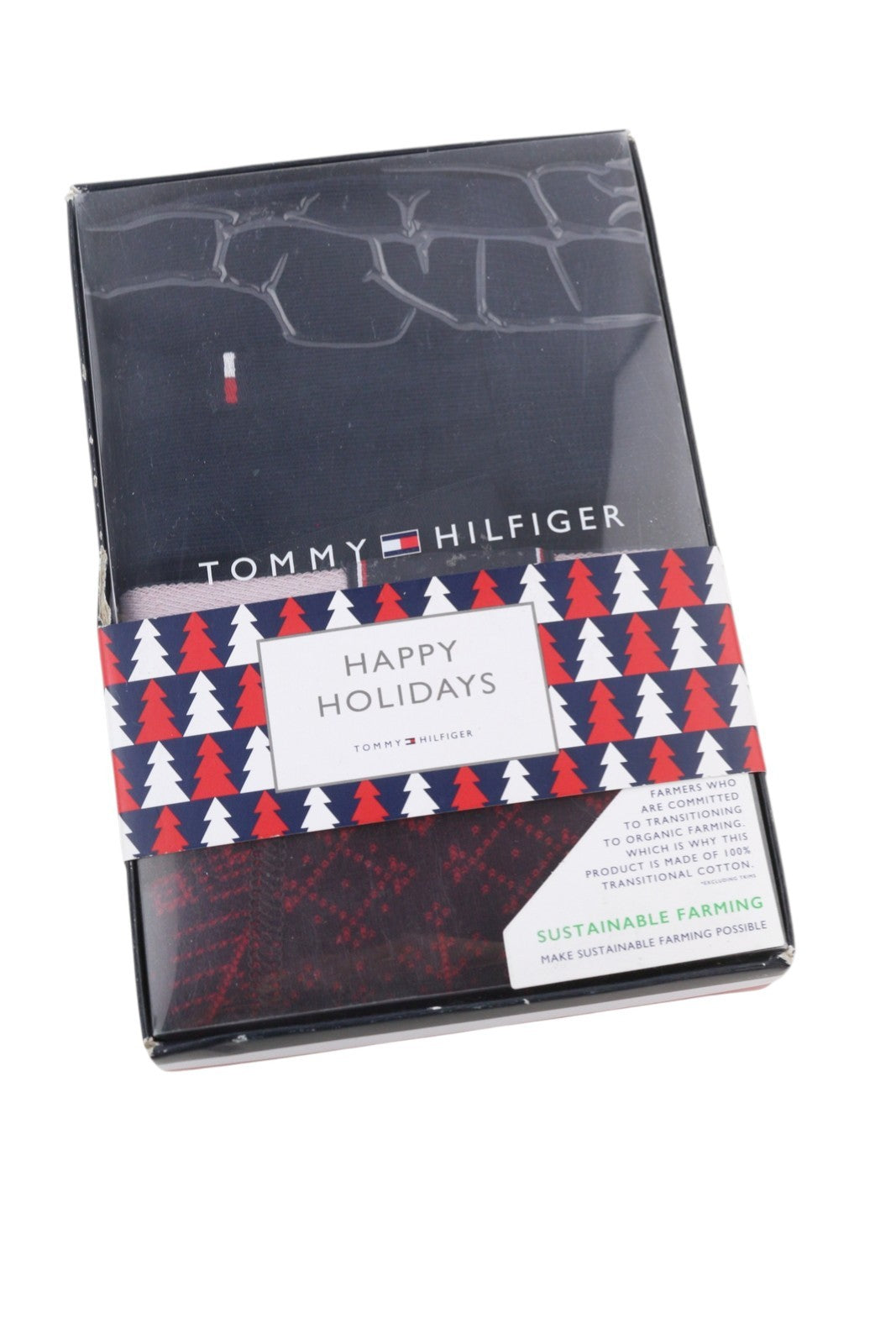 TOMMY HILFIGER vyriški apatiniai S Burgundijos spalvos Trunk ir kojinių komplektas Bokseriai raštuoti 