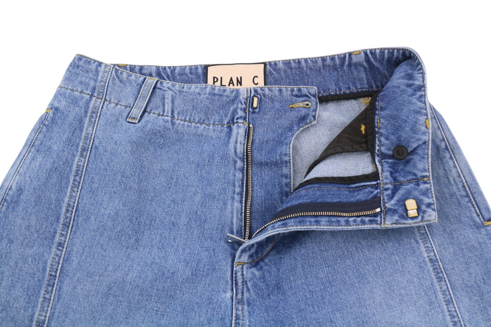 PLAN C moteriški džinsai, 40 dydžio, mėlyni, išblukinti, platūs, tiesaus kirpimo, laisvo kirpimo, rekomenduojama kaina – 529 € 