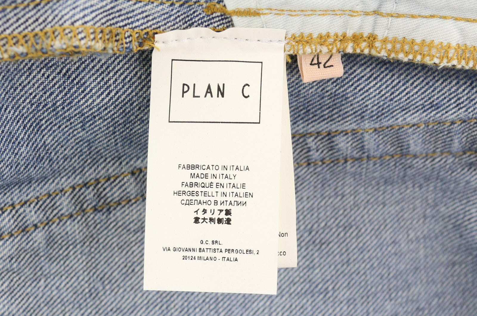 PLAN C moteriški džinsai, 42, mėlyni, iki kulkšnies, vidutinio liemens, tiesūs, su sagomis, RRP 440 € 