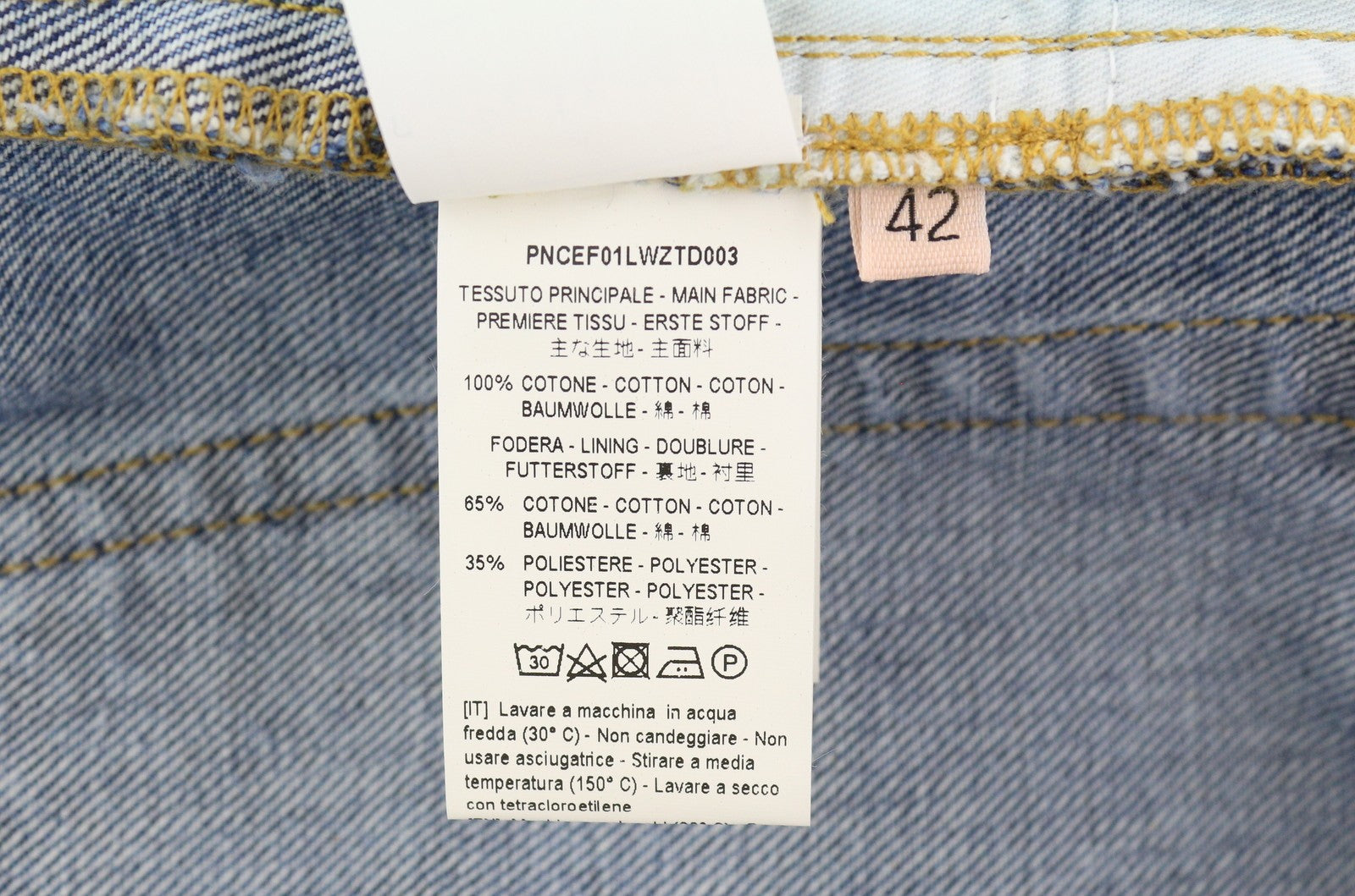 PLAN C moteriški džinsai, 42, mėlyni, iki kulkšnies, vidutinio liemens, tiesūs, su sagomis, RRP 440 € 