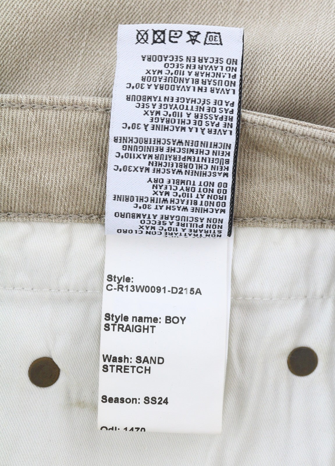 R13 berniukiški tiesūs moteriški džinsai 27 smėlio spalvos, tamprūs, trumpi, iki kulkšnių, išblukę rudi, RRP 549 € 