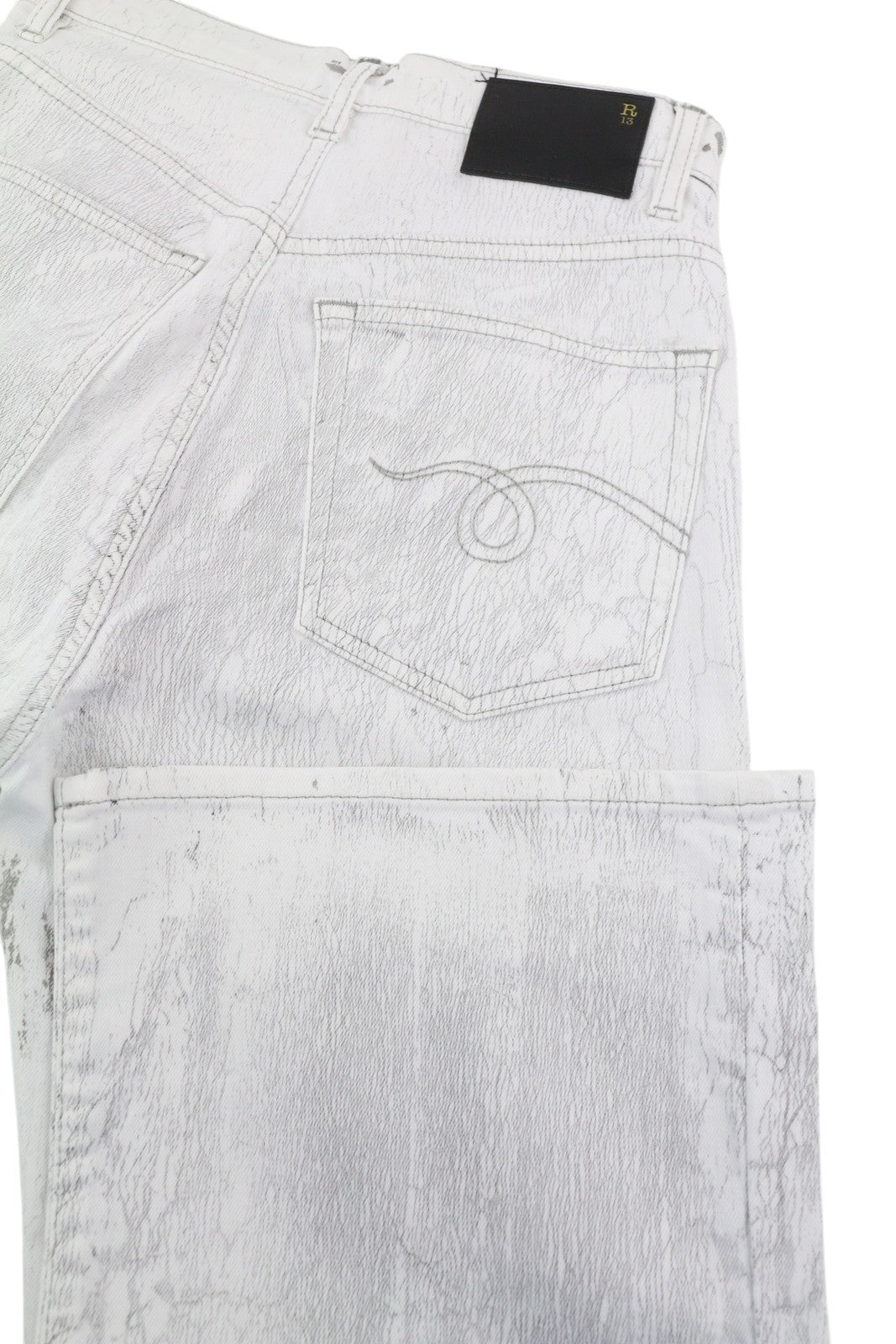 R13 Jane moteriški džinsai 26. Pilki, ploni, tiesaus kirpimo, tamprūs, ilgi. RMK 870 € 