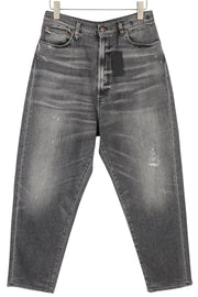 R13 Jennie siaurėjančios moteriškos džinsinės kelnės, 27 vnt., pilkos, išblukintos, plėšytos, suplėšytos odos imitacija. RMK 540 € 