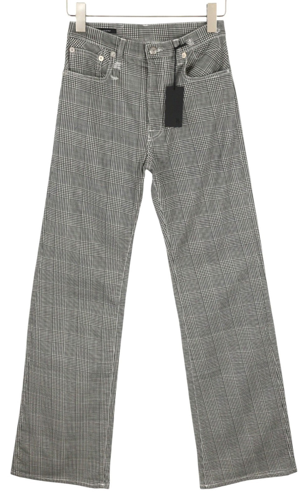 R13 Jane moteriški džinsai, 27 dydžio, marginti, languoti, tiesūs, platėjantys, tamprūs. Rekomenduojama kaina – 699 €. 