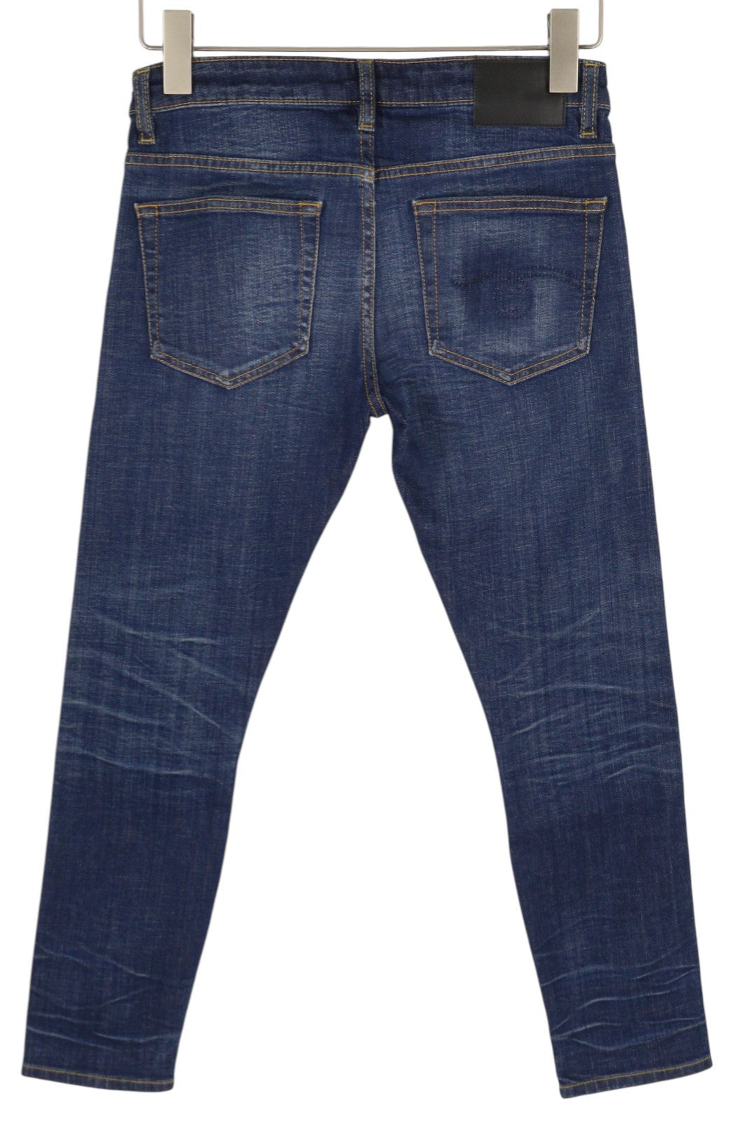 R13 baikerių berniukų moteriški džinsai, 26 Howell indigo spalvos, trumpi, aptempti, iki kulkšnių, išblukusios mėlynos spalvos. 